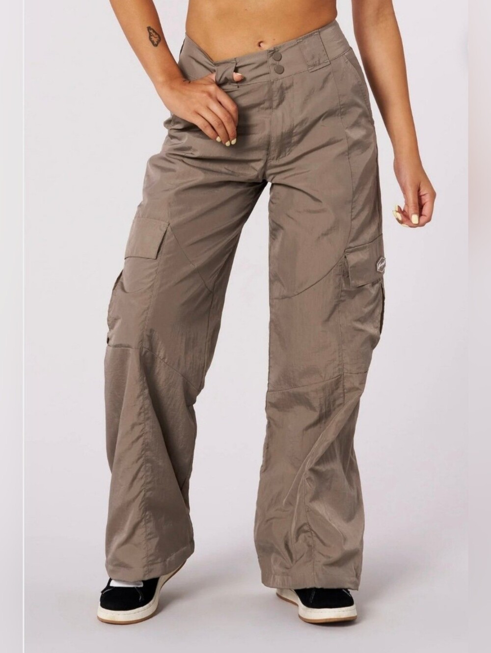 YoungLA Taupe Nylon Retro Cargo Pants